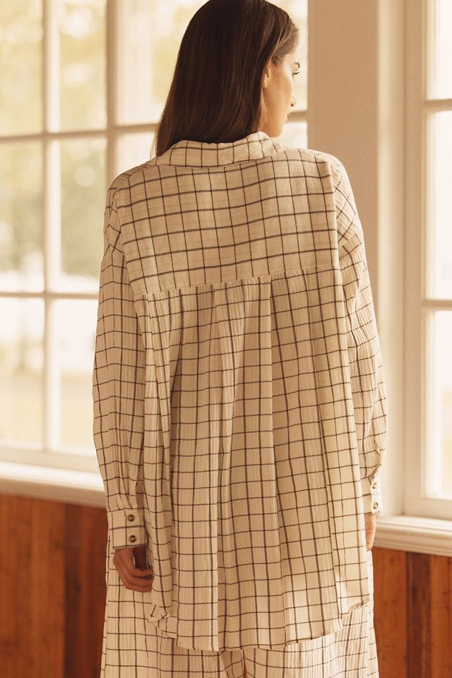 LyreBird Oversized Pleated Buttondown Shirt #1