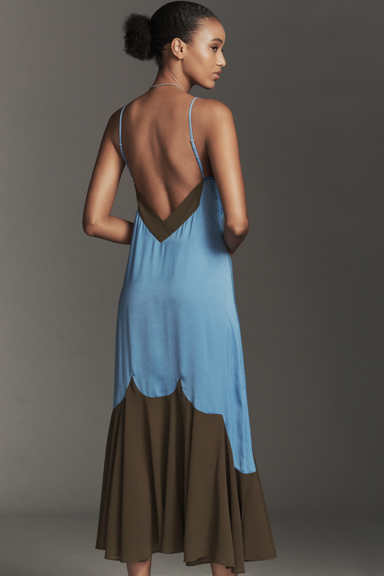 LyreBird Cowl-Neck Midi Slip Dress