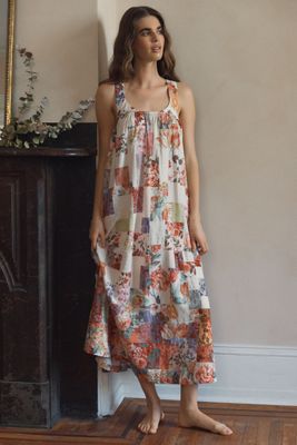 LyreBird Printed Tie-Back Midi Nap Dress