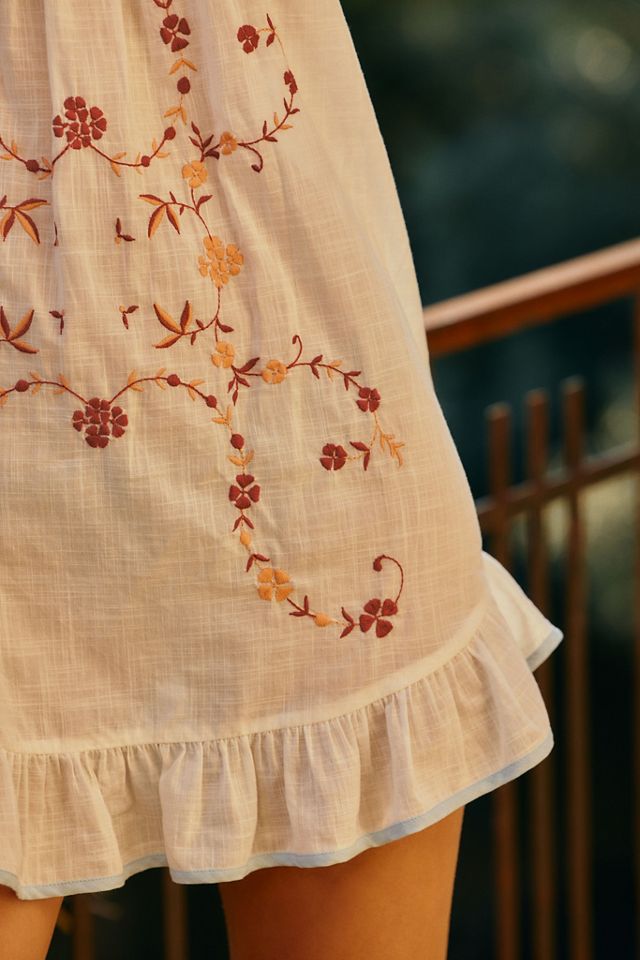 LyreBird Embroidered Ruffle Mini Nap Dress #2