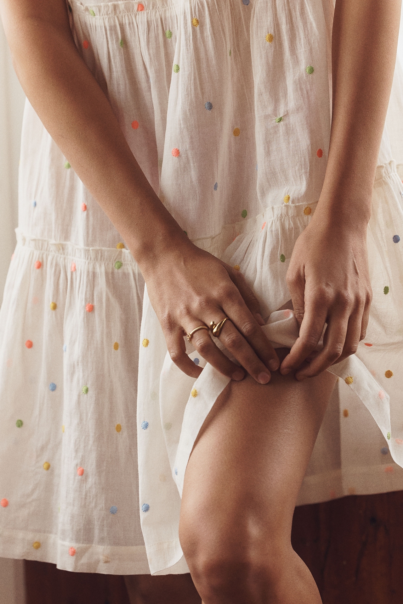 LyreBird Tiered Flutter-Sleeve Mini Dress