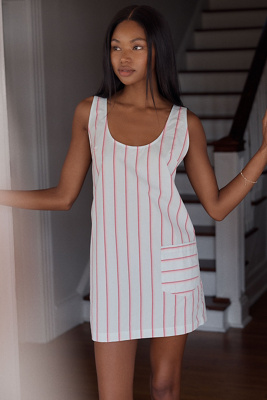 Lyrebird Cotton Scoop-neck Shift Dress In White