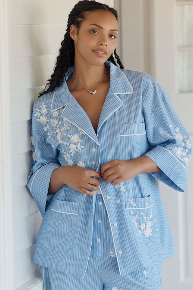 LyreBird 100% Cotton Embroidered Buttondown Top #4