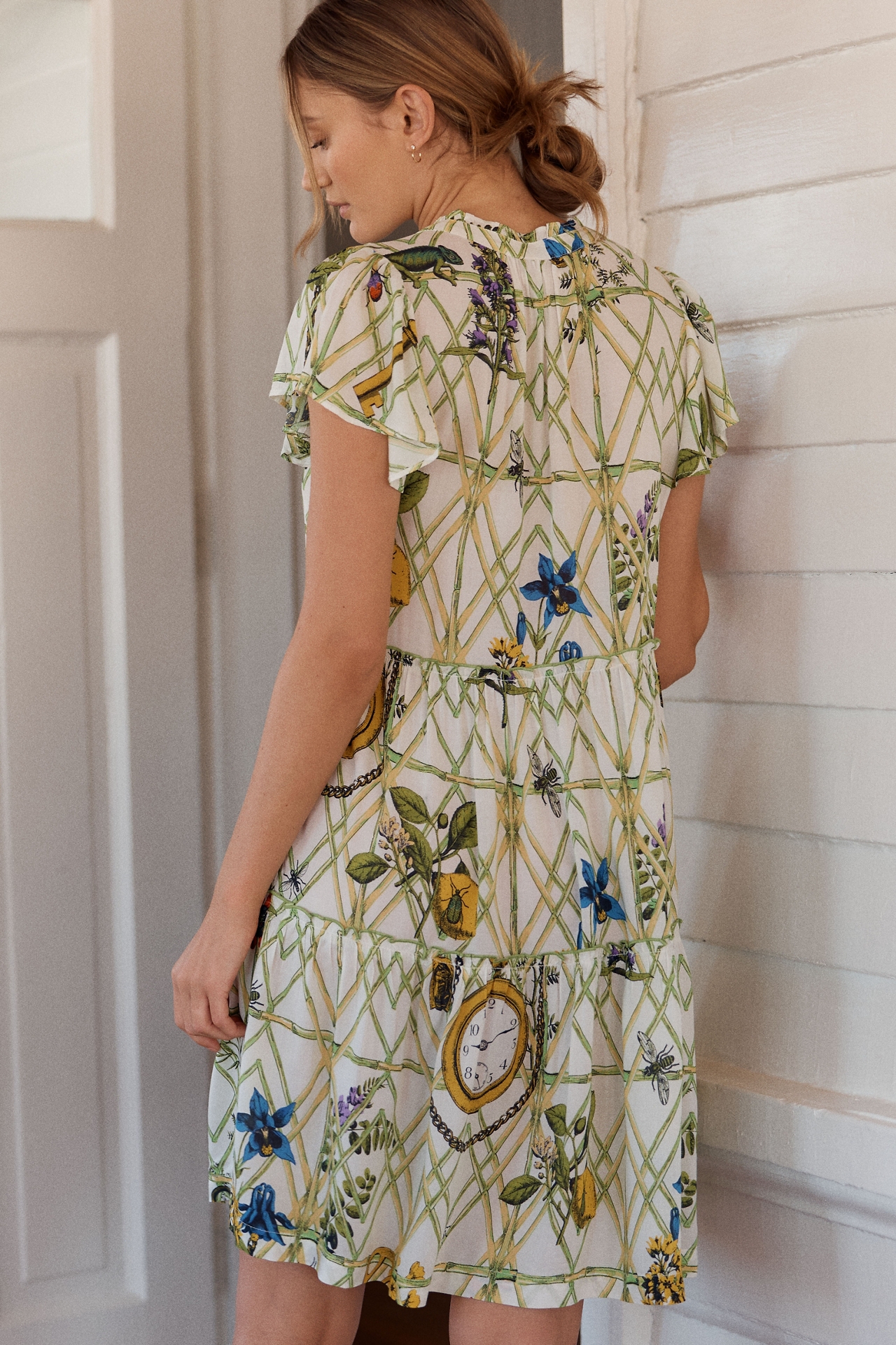 By Anthropologie Ruffle Sleeve Dress
