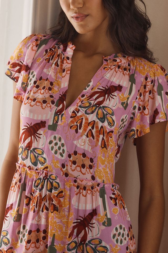 By Anthropologie Ruffle Sleeve Dress #2