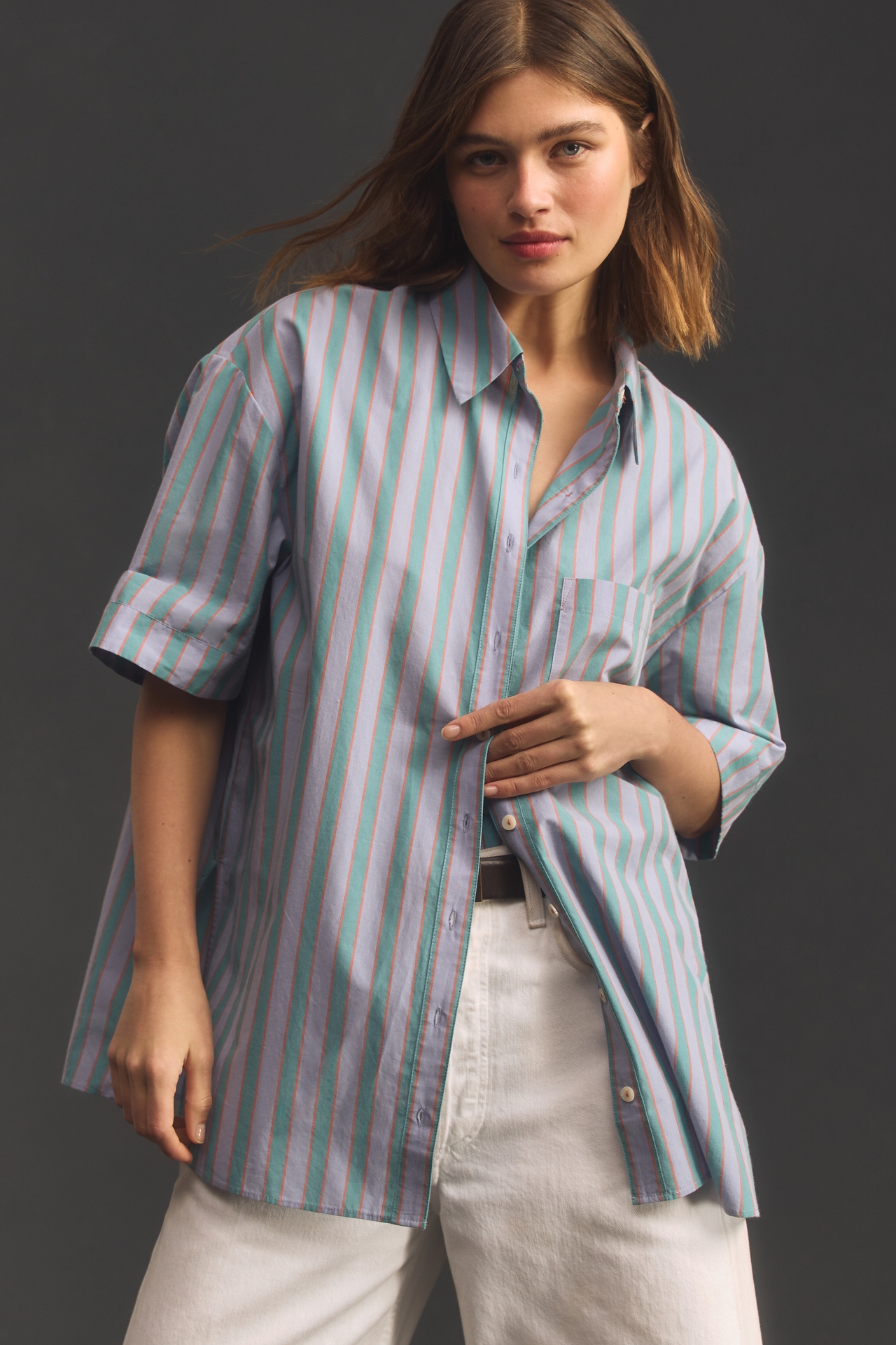 By Anthropologie Short-Sleeve Pajama Top