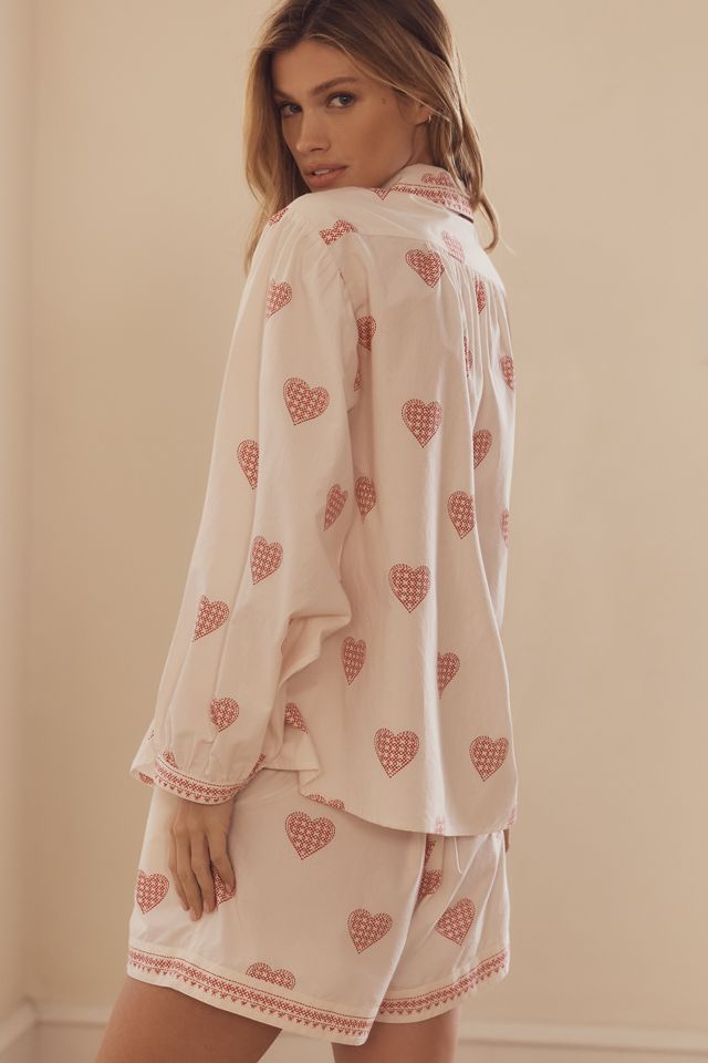 By Anthropologie Long-Sleeve Collared Pajama Top #1