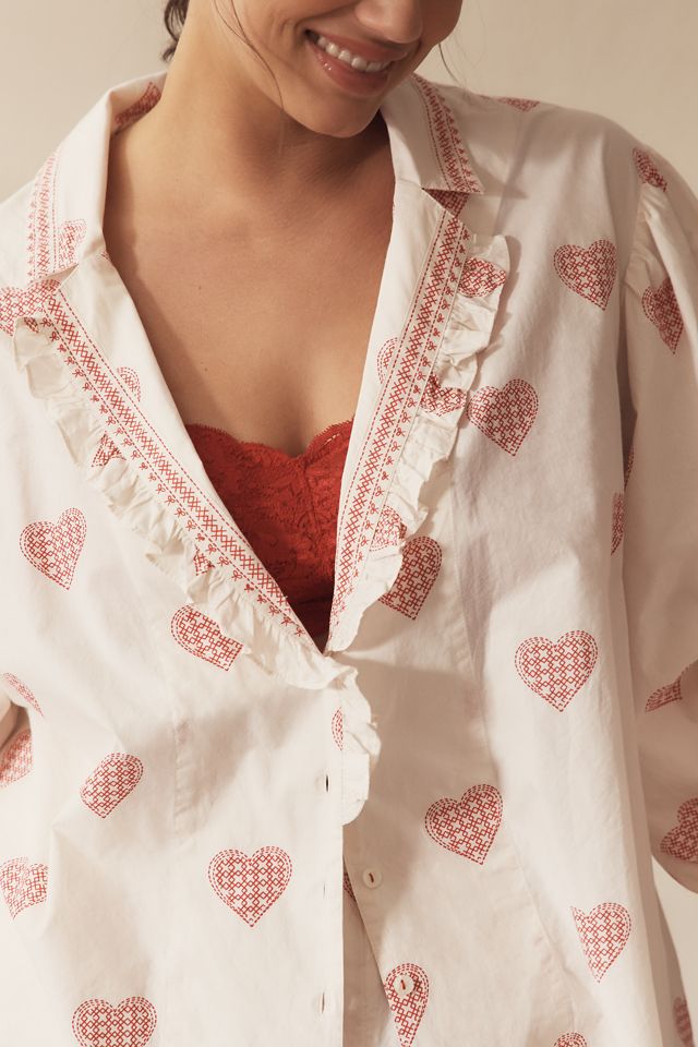 By Anthropologie Long-Sleeve Collared Pajama Top #4