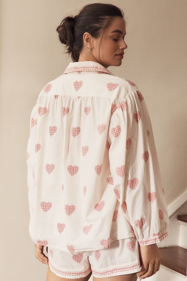 By Anthropologie Long-Sleeve Collared Pajama Top #5