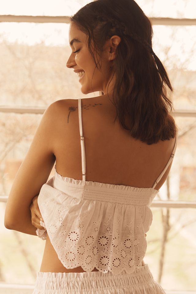 By Anthropologie Eyelet Crop Swing Cami #2