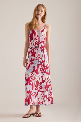 anthropologie maeve linen tie back maxi dress Anthropologie Maeve 1X Plaid Linen Tie-Back Maxi Dress Bohemian Pink White  NWT