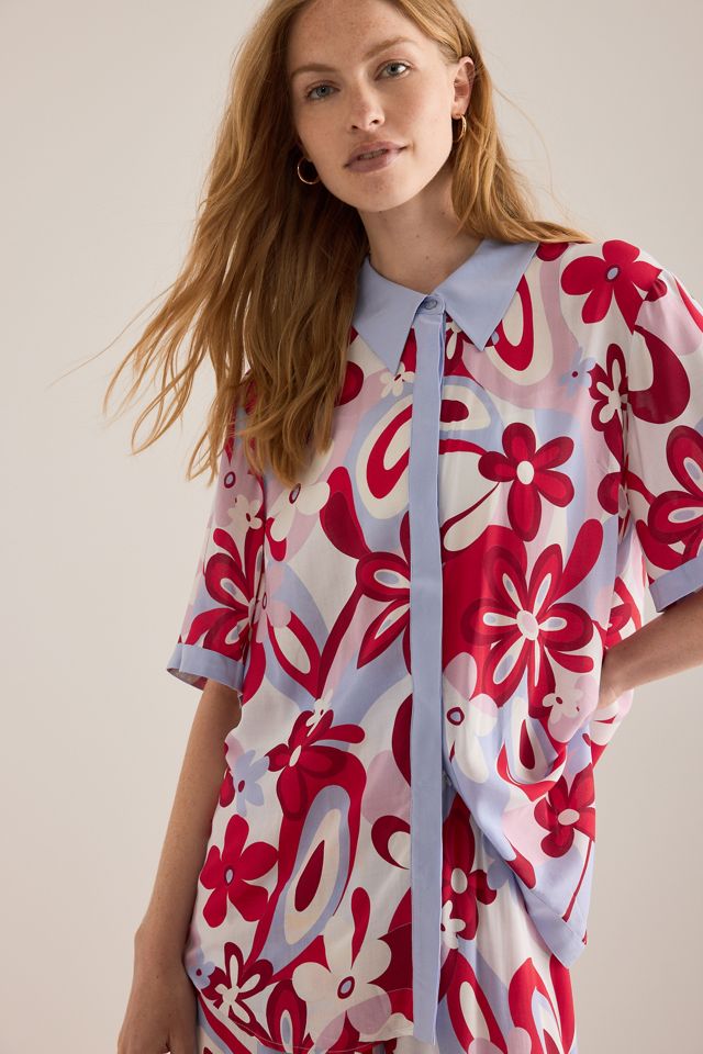 It's 9pm Antibes Floral Shirt & Wide-Leg Trousers Set #1