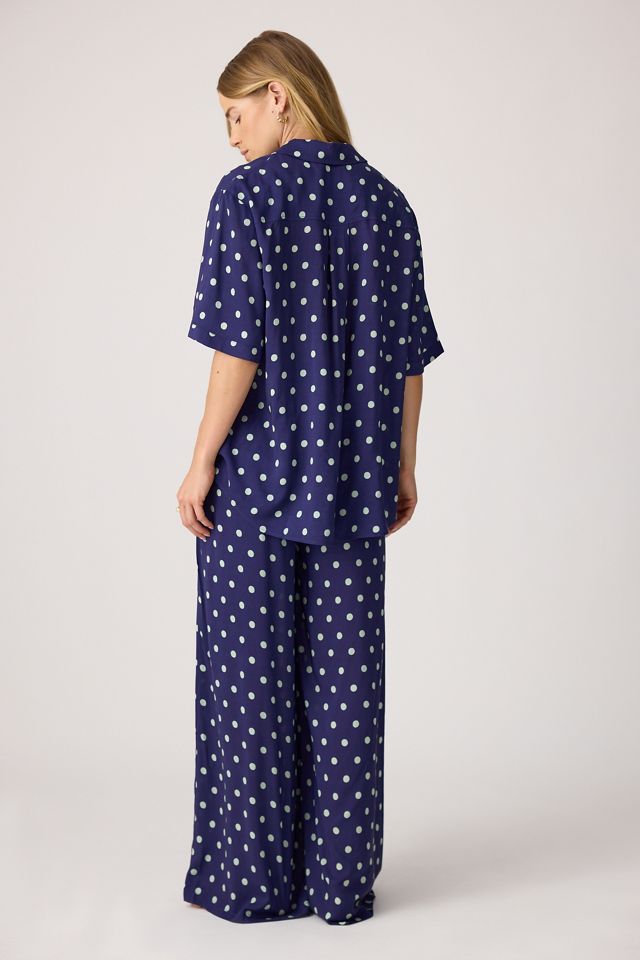 It's 9pm Antibes Polka Dot Shirt & Wide-Leg Trousers Set #3