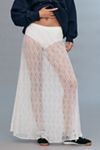 By Anthropologie Lace Maxi Slip Skirt