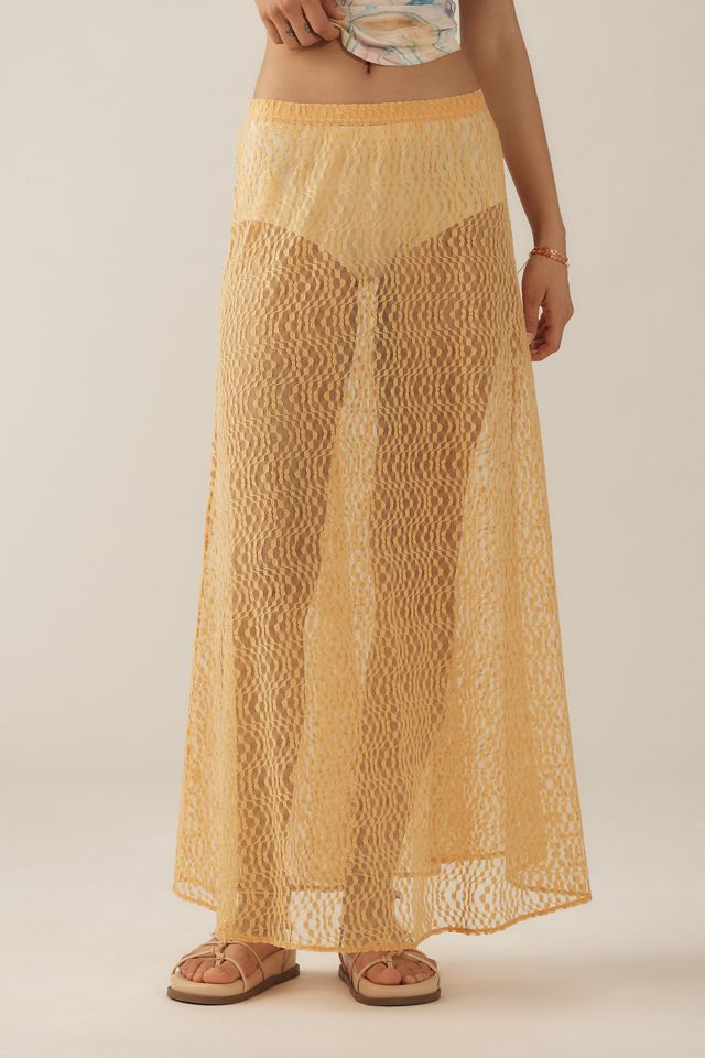 By Anthropologie Lace Maxi Slip Skirt | Anthropologie