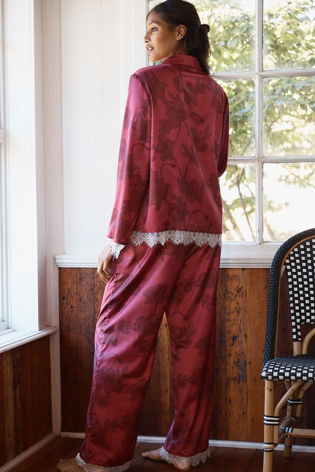 Rachel Parcell Long-Sleeve Satin Pajama Set #1