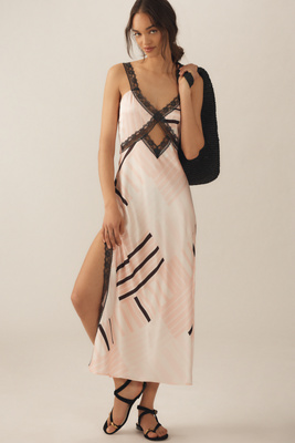 Lace-Trimmed Reversible Slip Dress