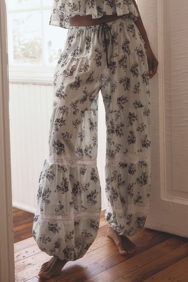 By Anthropologie Lace-Inset Pajama Pants #1