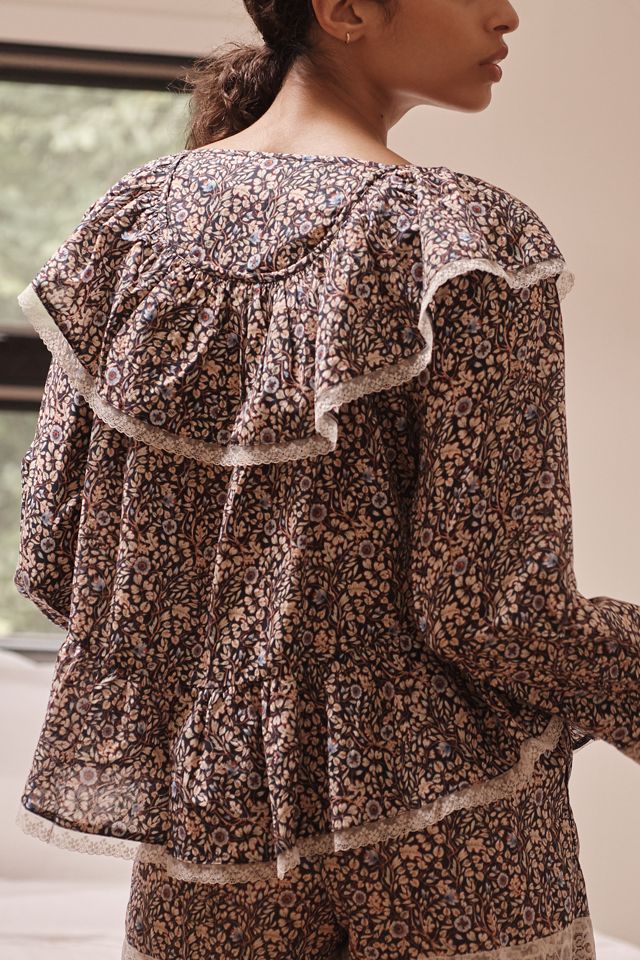 By Anthropologie Victoriana Ruffle-Collar Top #1