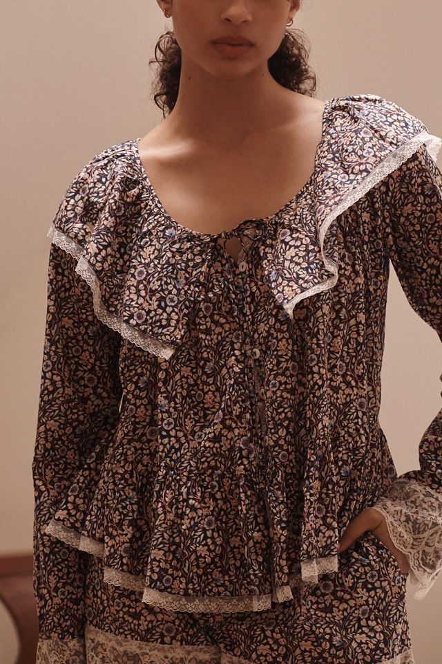 By Anthropologie Victoriana Ruffle-Collar Top #2