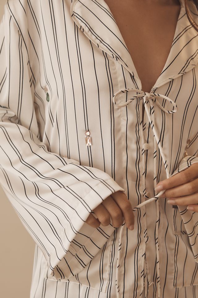By Anthropologie Silky Bejeweled Pajama Top #2