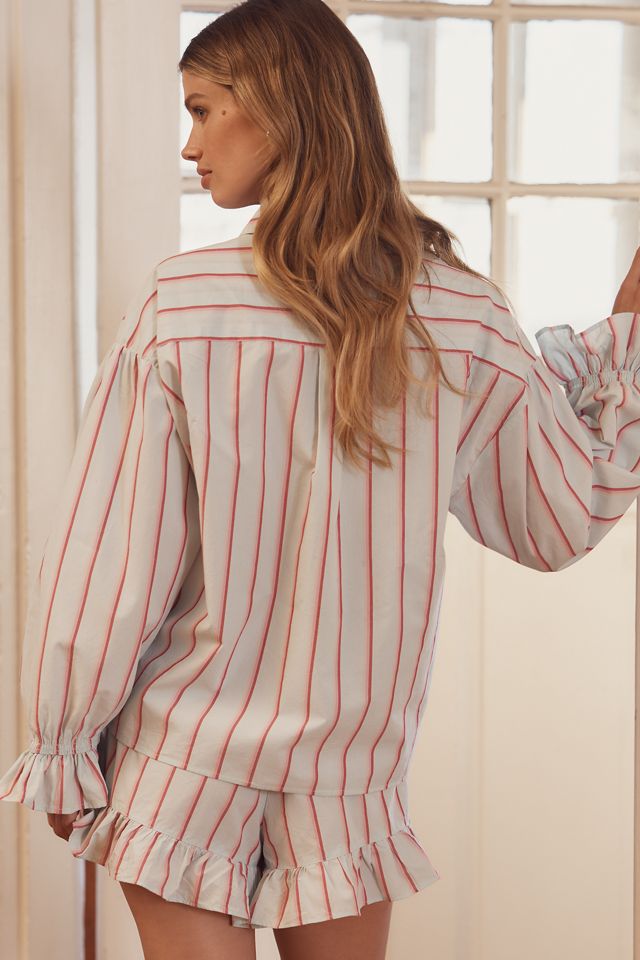 By Anthropologie Long-Sleeve Ruffle Shirt #1