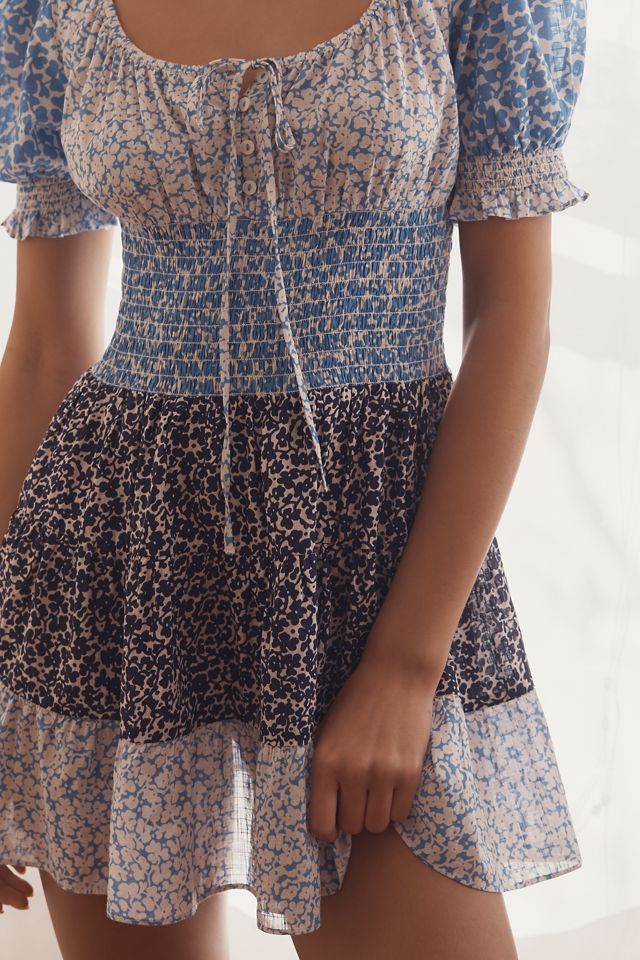 By Anthropologie Puff-Sleeve Tiered Mini Dress #1