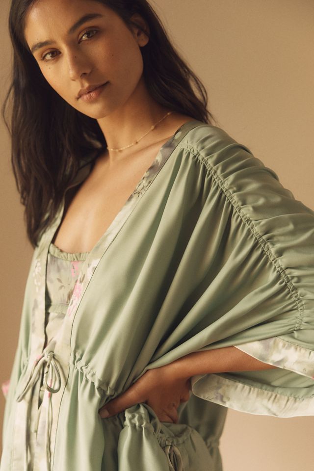 By Anthropologie Silky Ruched Robe #3