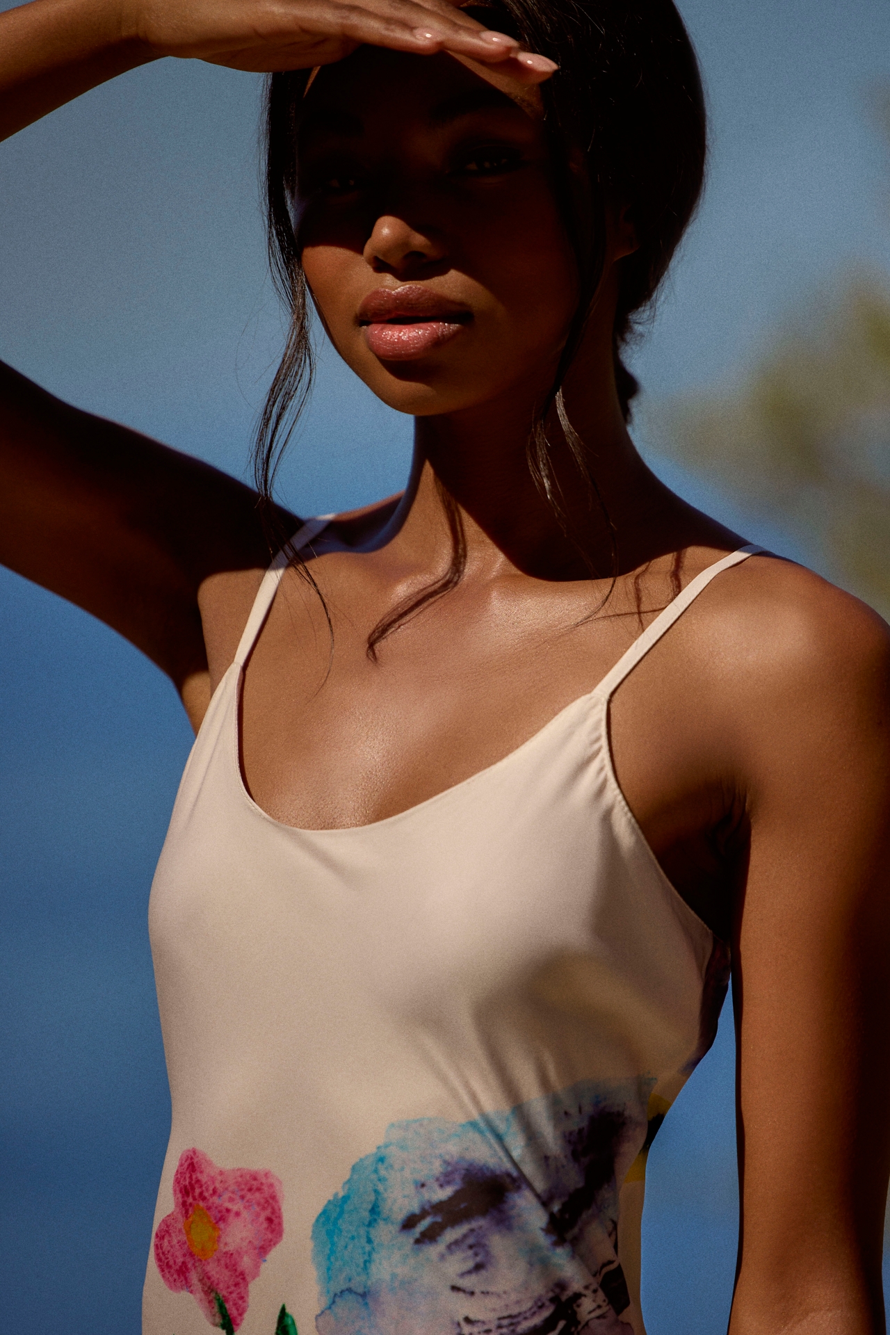 Yumi Kimura x LyreBird Printed Midi Slip Dress