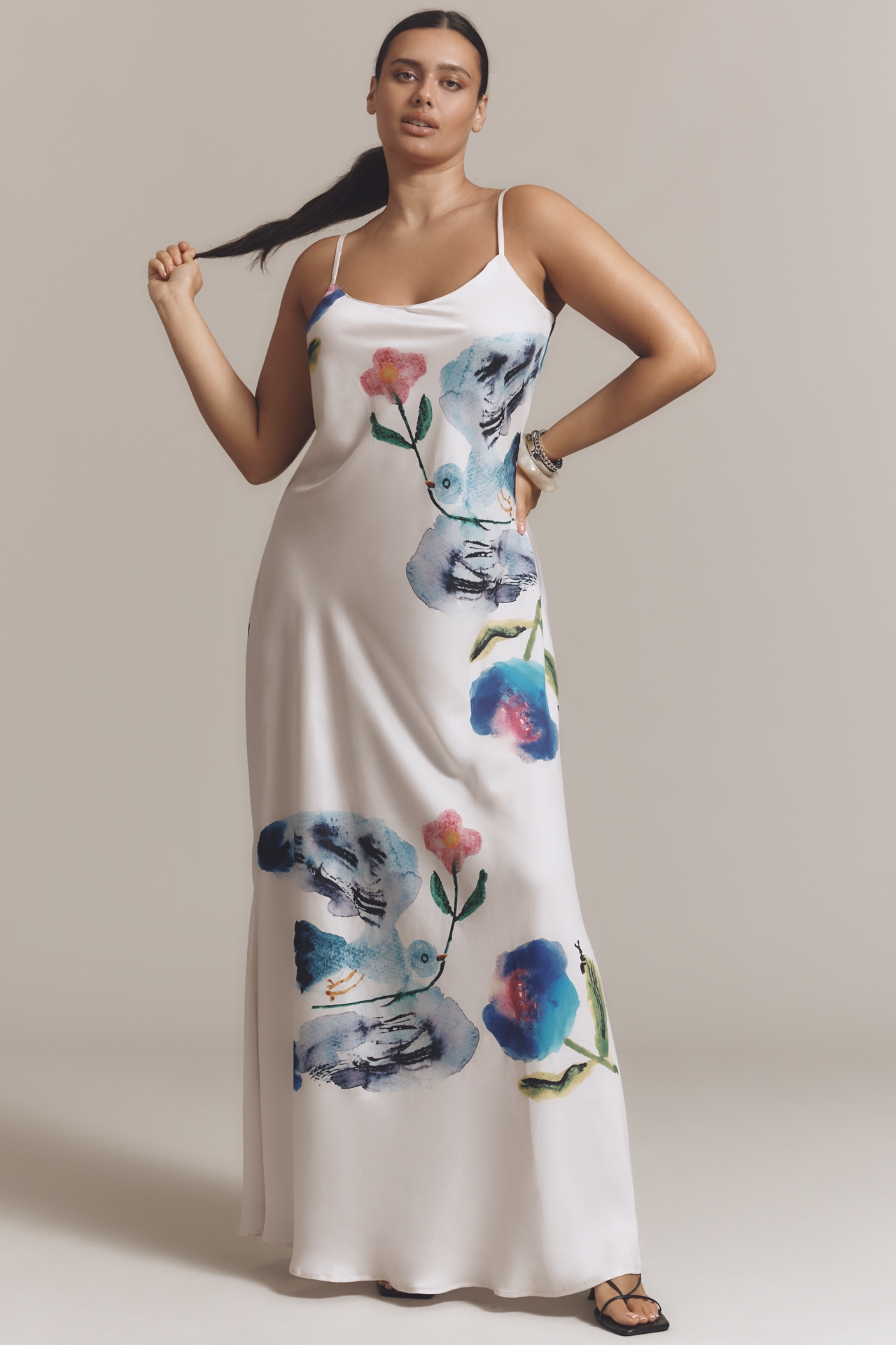 Yumi Kimura x LyreBird Printed Midi Slip Dress