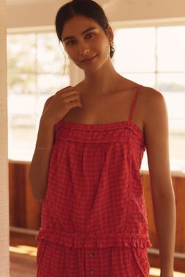 Lyrebird Ruffle Apron Cami In Red