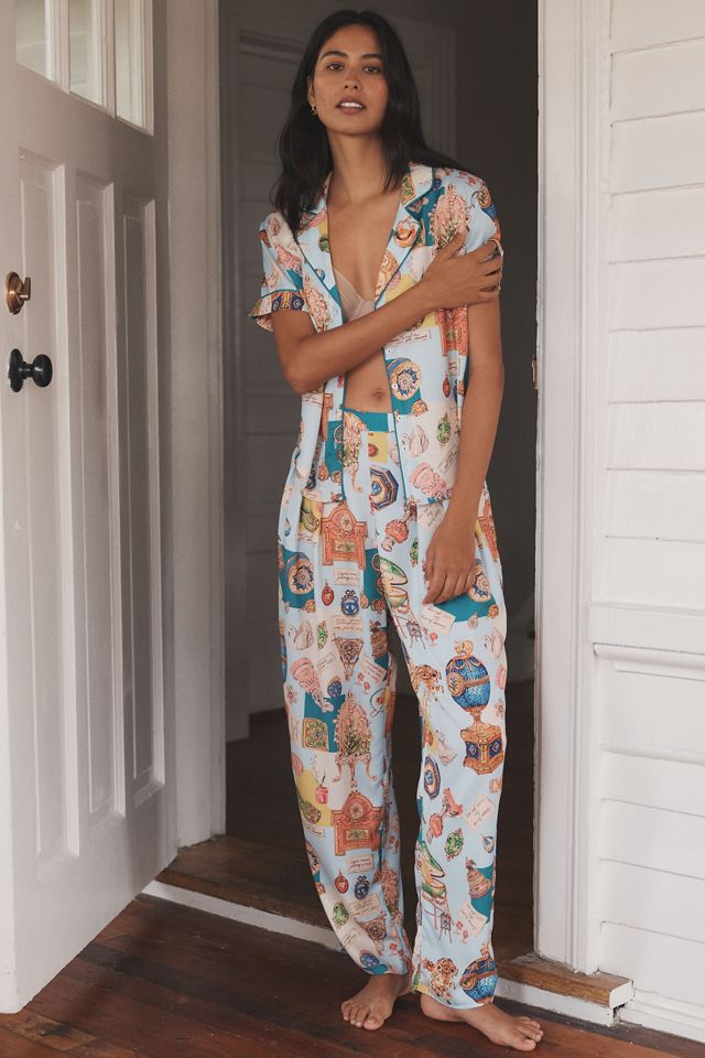 LyreBird Short-Sleeve Silky Printed Pyjama Top #2