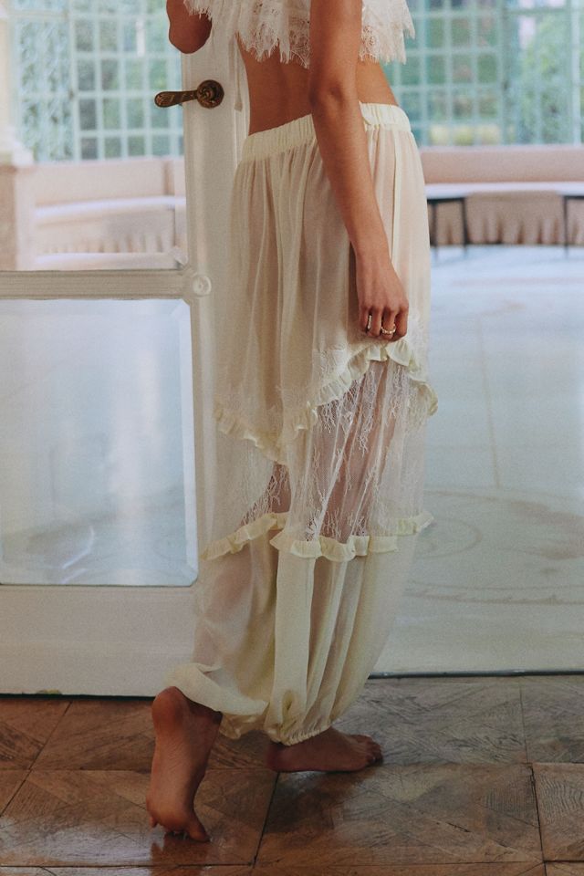 LyreBird Sheer Lace Balloon Pants | Anthropologie