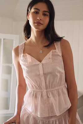 Peplum Buttondown Tank Top