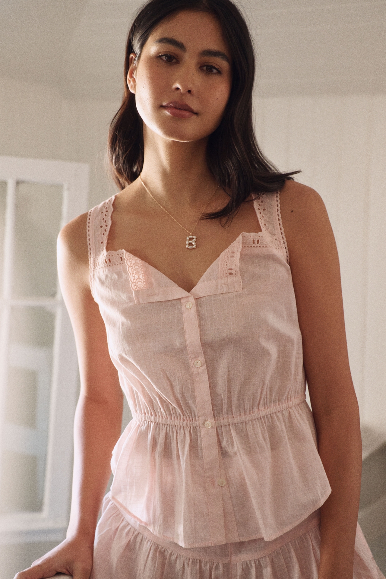 LyreBird Peplum Buttondown Tank