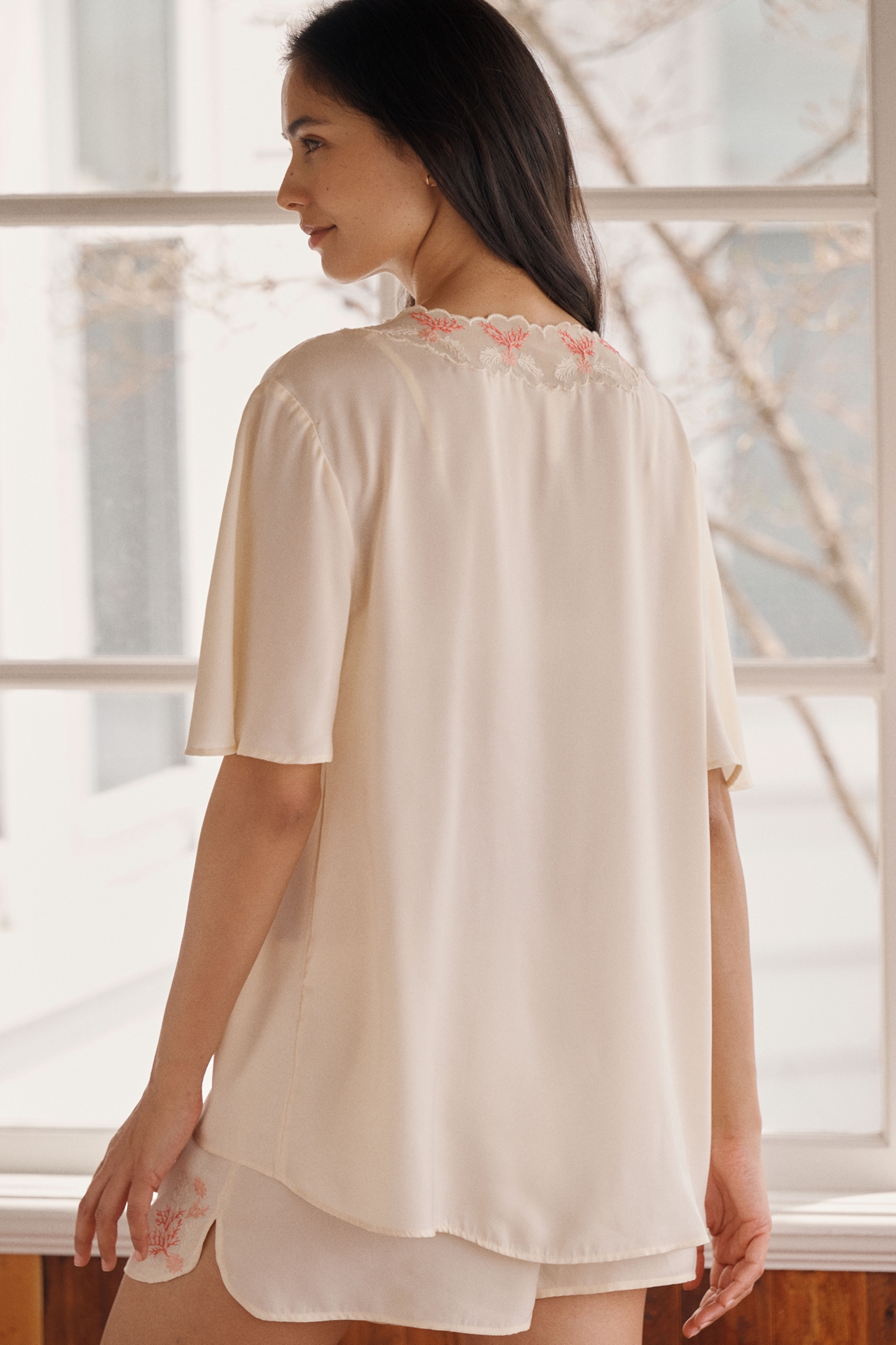 LyreBird Silky Tie-Front Top
