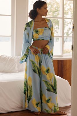 LyreBird Silky Three-Piece Robe Set