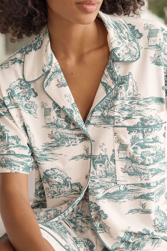 LyreBird Briar Short Sleeve Pajama Shirt in ModaLuxe #2