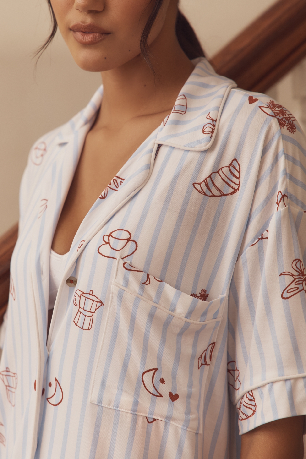 The LyreBird ModaLuxe Short Sleeve Pajama Shirt