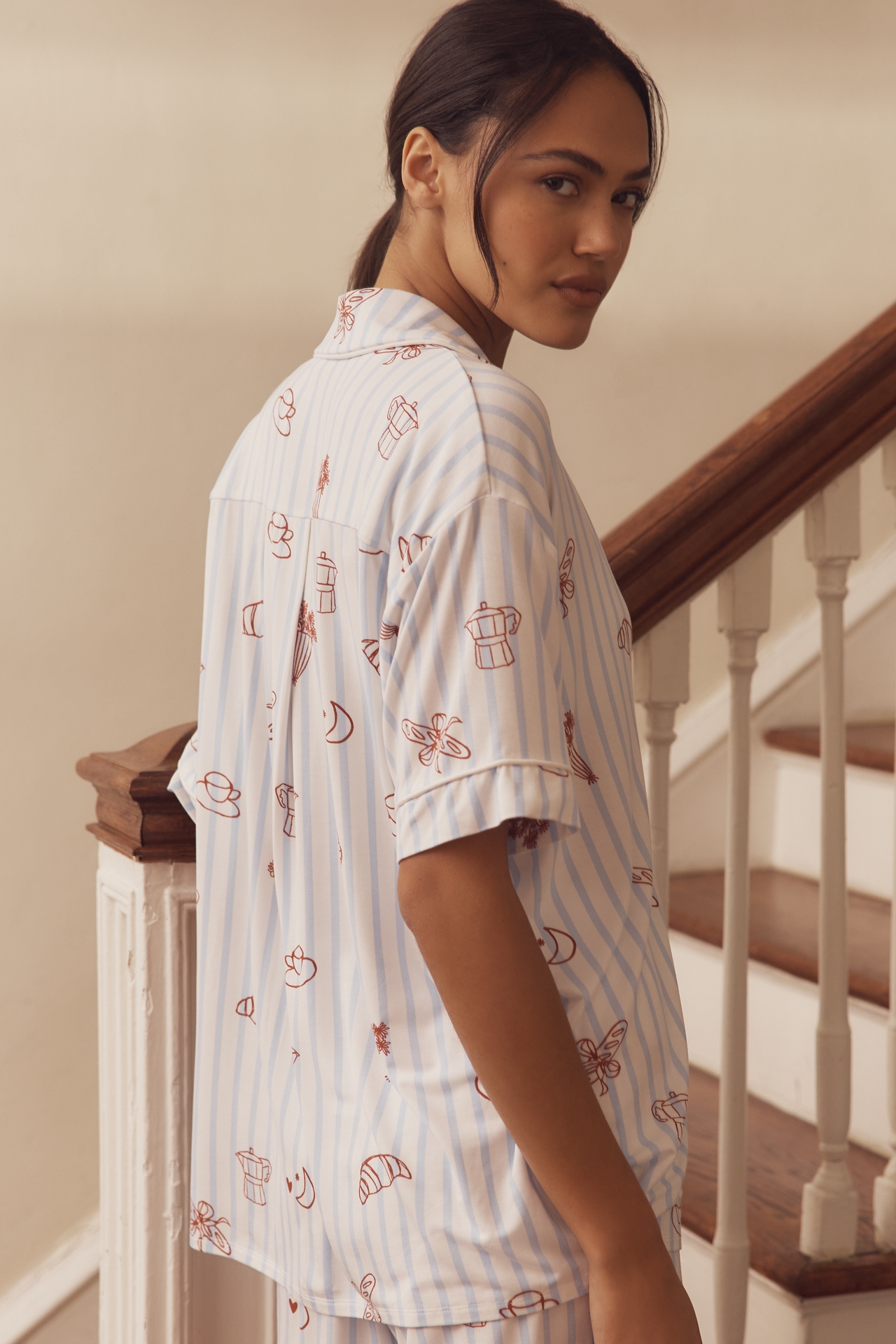 The LyreBird ModaLuxe Short Sleeve Pajama Shirt