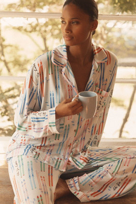 Lyrebird The  Modaluxe Long-sleeve Pajama Shirt In White
