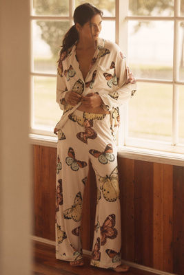 By Anthropologie The Briar Piped Pajama Pants In Sand