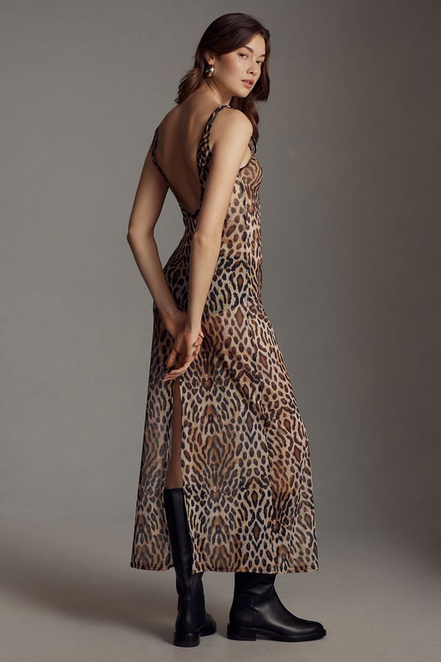 Mucci Claudette Sheer Mesh Slip Midi Dress #2