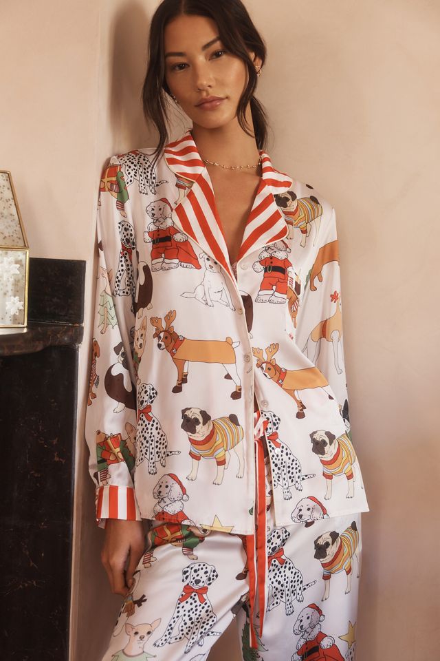 Karen Mabon Holiday Dog Long-Sleeve Pajama Set #3