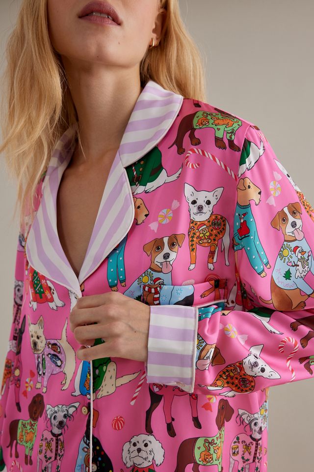 Karen Mabon We Woof You Un conjunto de pijama de manga larga de Feliz Navidad #1