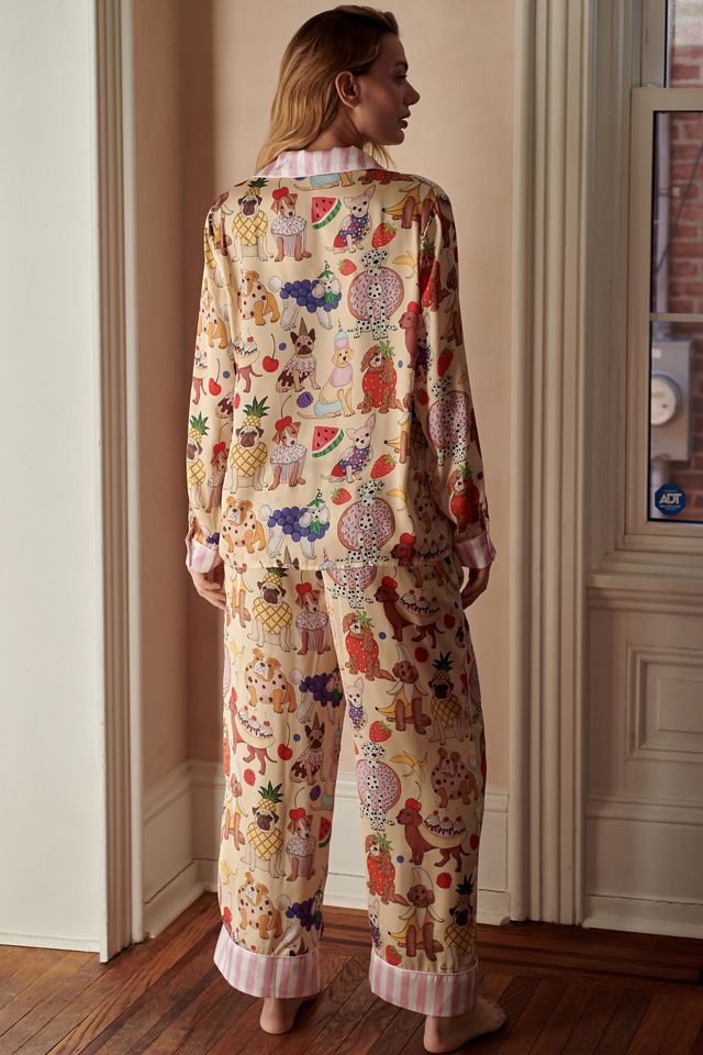 Karen Mabon Long-Sleeve Dog Desserts Pajama Set | Anthropologie