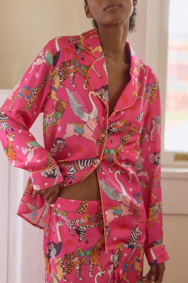 Karen Mabon Long-Sleeve Carousel Pajama Set #1