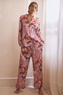 Shop Karen Mabon Long-sleeve Pink Animals Pyjama Set