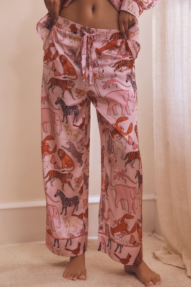 Karen Mabon Long-sleeve Pink Animals Pyjama Set 