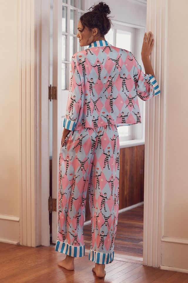 Karen Mabon Swing-Sleeve Harlequin Pajama Set #2